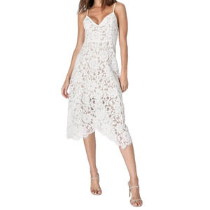 Lulu's White Lace Midi Dress